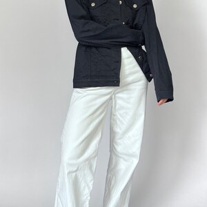 Navy Cotton Layering Jacket S/M, Vintage 90s Italian Jacket image 3