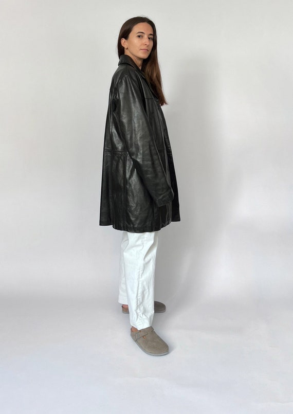 Longue veste cuir hotsell