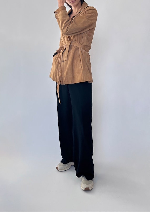 Suede wrap jacket discount