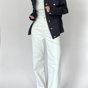 Navy Cotton Layering Jacket S/M, Vintage 90s Italian Jacket image 5