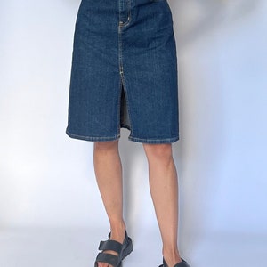 90s Ralph Lauren Knee Length Denim Skirt 30 S/M image 3