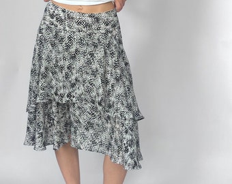 90s Low Waist Tiered Skirt XS/S W'26"