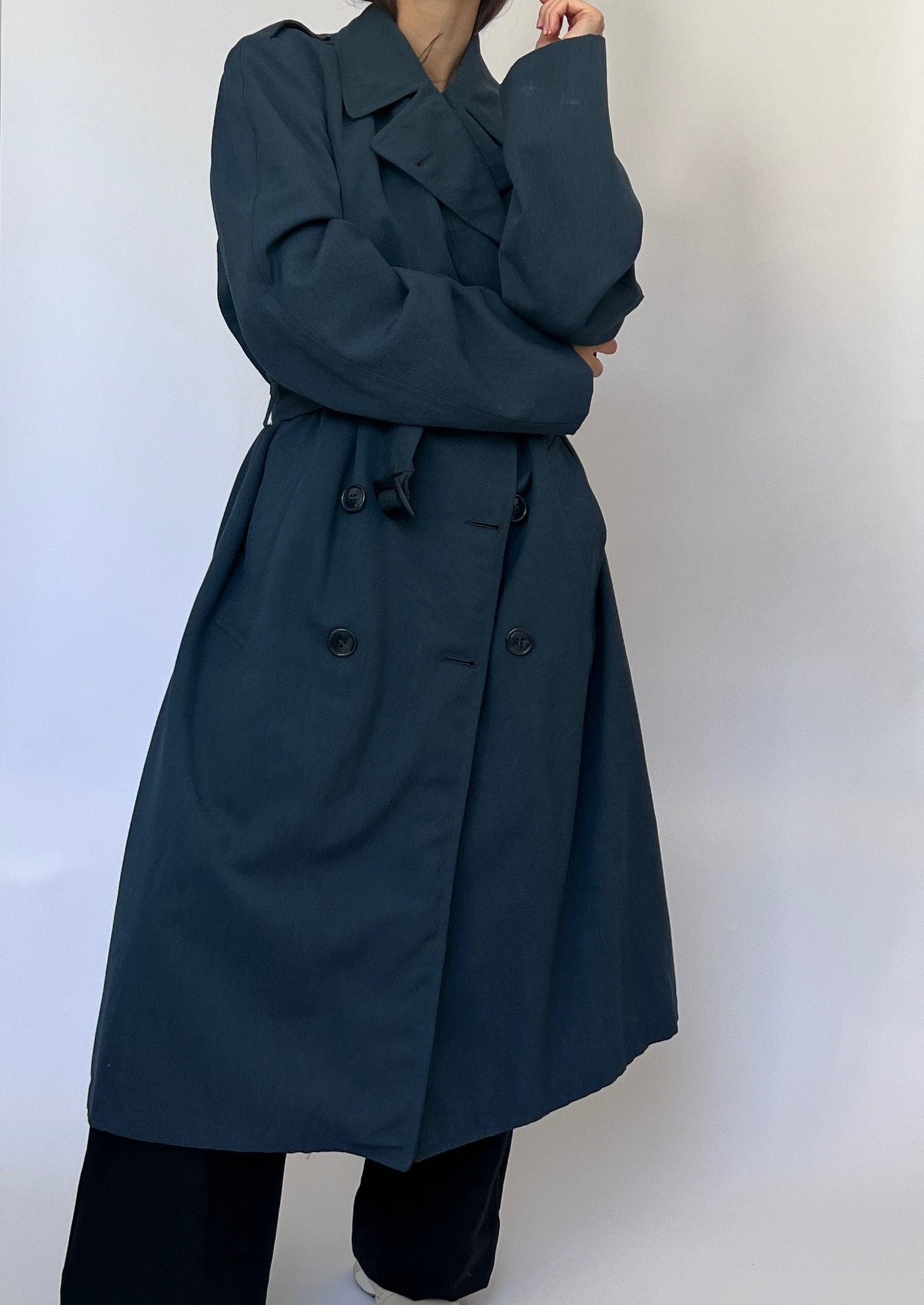 Caterina Wool Trench Coat - Navy Wool main image 0