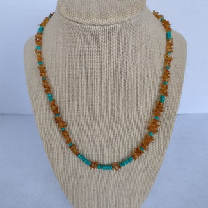 Citrine and Genuine Turquoise Necklace