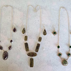 Variety Stone Necklace and Earring Sets