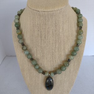 Burma Jade Labradorite Pendant Necklace