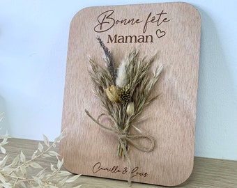 Pancarte fleurs séchées - cadeau maman/mamie - fête des mères