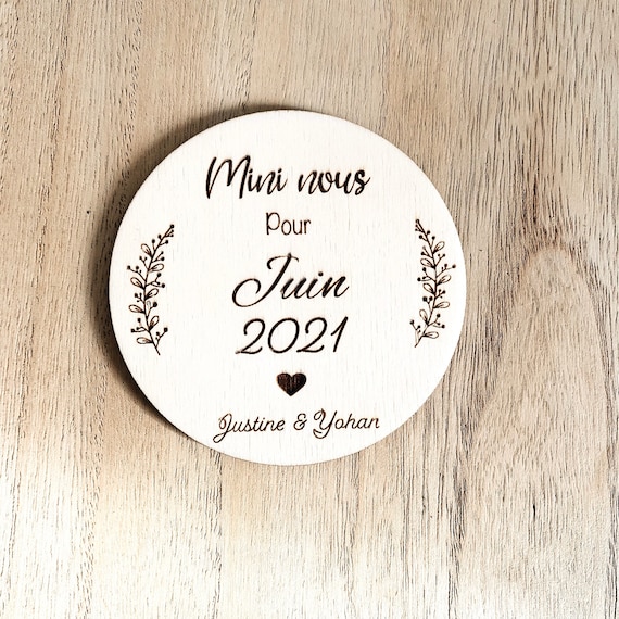 Annonce grossesse originale, magnet en bois - Print Your Love