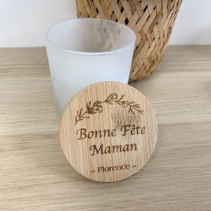 Personalized candle - grandma/mom party - wooden lid