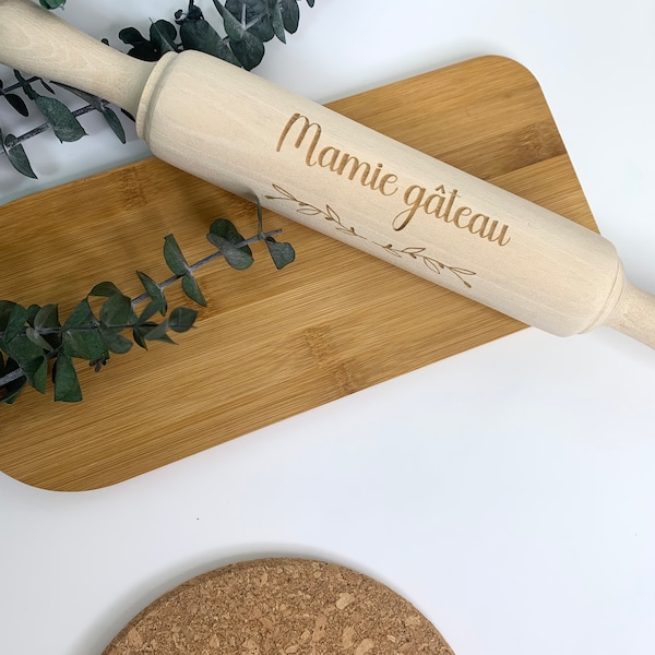 Rouleau à pâtisserie en bois personnalisé - fête des mamies/mamans