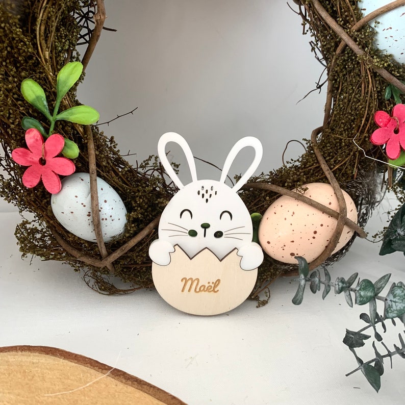 Easter bunny wooden and plexi shell image 2