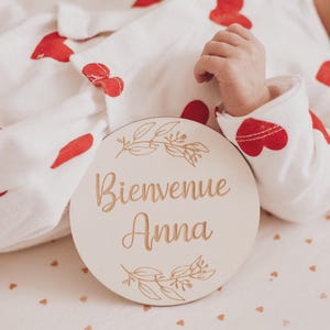Carte bois bienvenue - naissance
