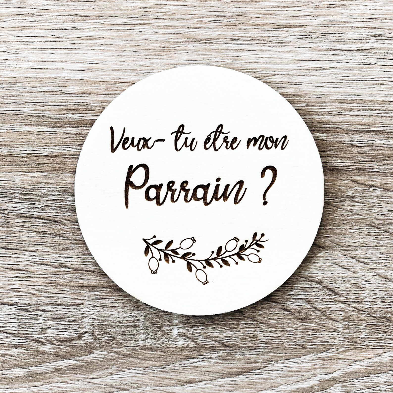 Carte bois annonce Parrain/Marraine Etsy France