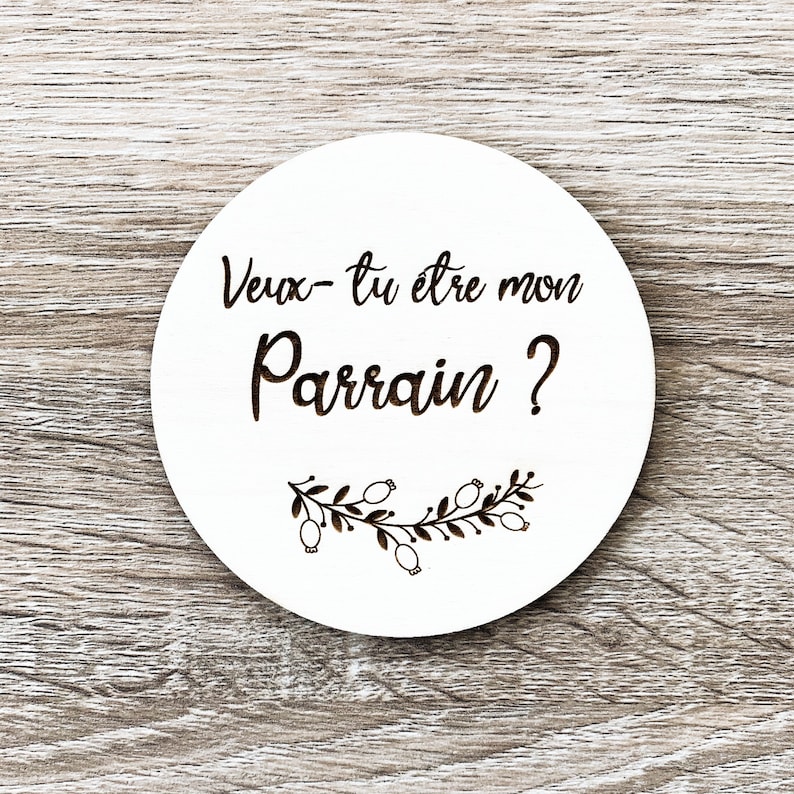 Carte bois annonce Parrain/Marraine | Etsy