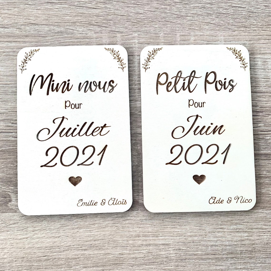Carte bois mini nous annonce grossesse Etsy Carte bois mini nous annonce grossesse Etsy