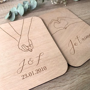 Signo ilustración amor san valentín madera