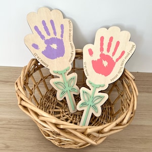 Wooden flower - imprint - end of school year - teacher gift