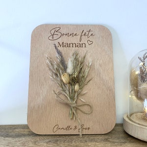 Pancarte fleurs séchées cadeau maman/mamie fête des mères image 3