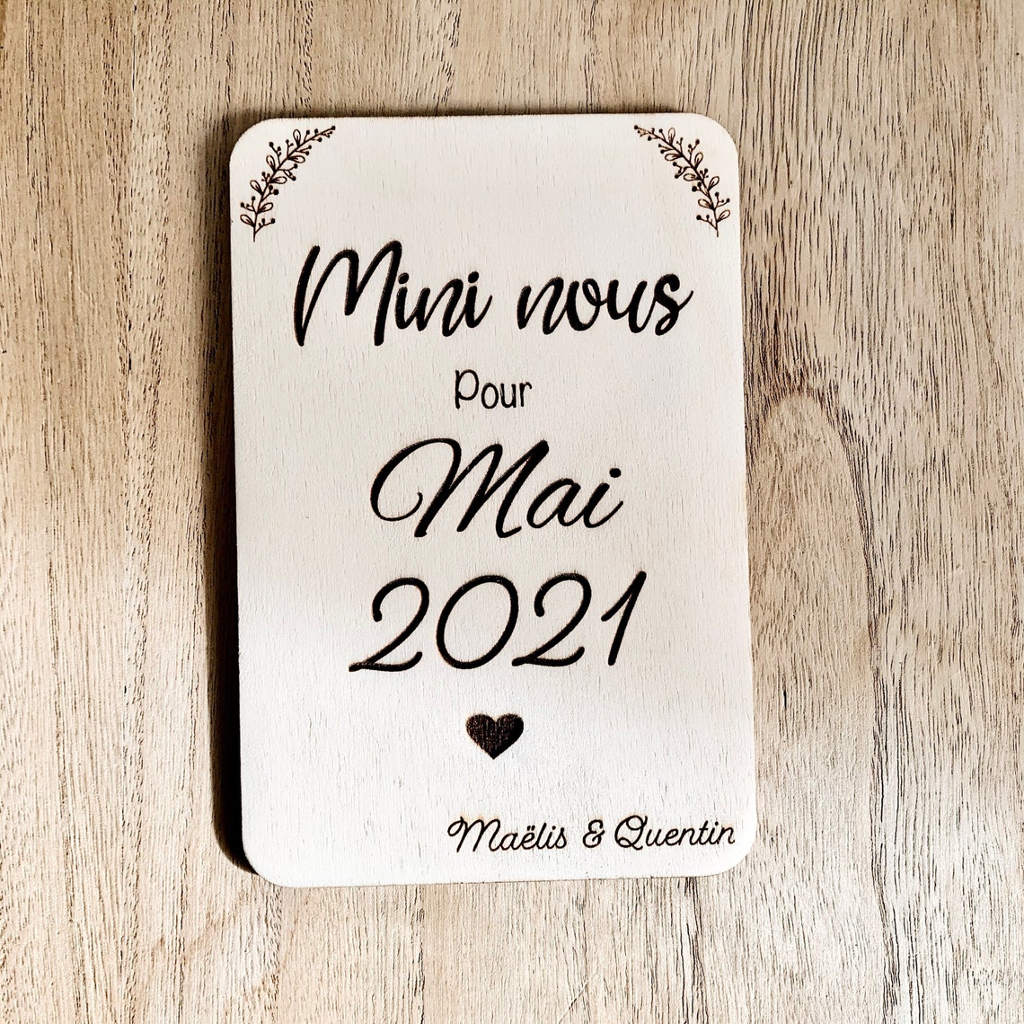 Carte bois mini nous annonce grossesse Etsy