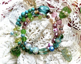 hand -crafted Sea Glass Jewelry , one of a kind sparkle for summer !