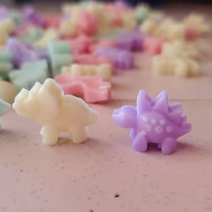 Mini dinosaur soaps