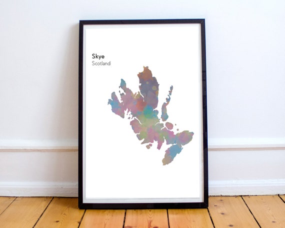 Isle of Skye Print Map Island Scotland Gift | Etsy
