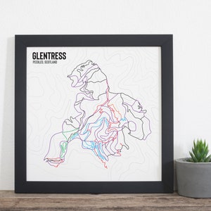 Glentress Fahrrad Karte Print | Mountainbike | Topographisch | Kontur | Radfahren | Wanderkarte | Geschenk