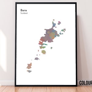 Ilha de Barra Imprimir | Mapa | Ilha | Escócia | Presente