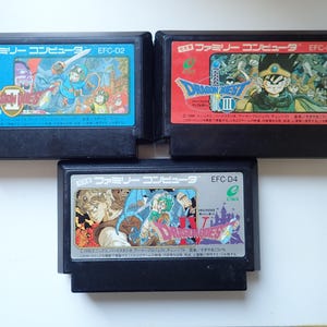 ENG - DRAGON QUEST 2,3,4 - English Translated - Famicom - new save battery - original cart - dragon warrior t-eng nintendo nes ntsc dq dw fc