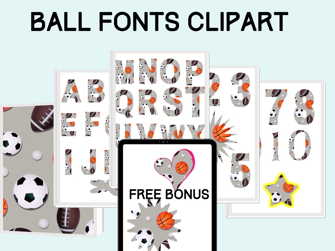 Sports Font Ball Clipart Alphabet Svg Font Svg Baseball Font Etsy