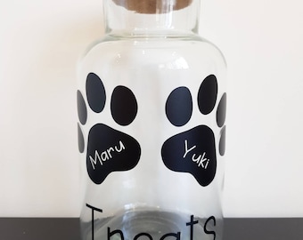 Personalised Pet Paw Decals - Treat Jar