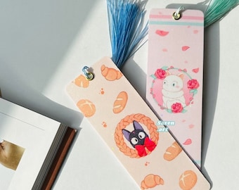 Japanese Bookmark, black cat, Essentials Bookmark, holographic, Books, reading, kawaii, double sided, love story
