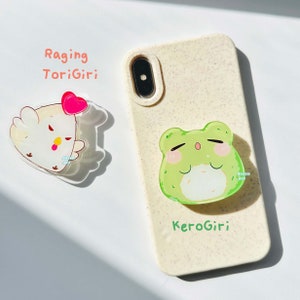 Phonegrip, Onigiri acrilico griptok, impugnatura per telefono, rana, supporto per telefono, tako, polpo