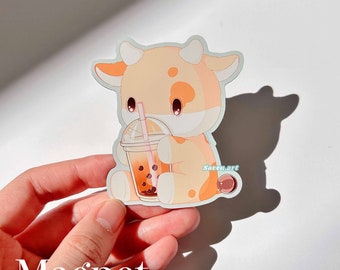 Cow Fridge Magnet, refrigerator magnet, cute magnets, boba is life, cute cow magnets