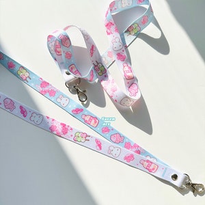 Cordones, sakura, flor de cerezo, snacks japoneses, conejito blanco, cordón de dos tonos