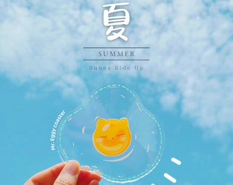 Egg, Acrylic Coasters, breakfast coaster, drinkware, cute cat, toast, butter and bread, butter lover