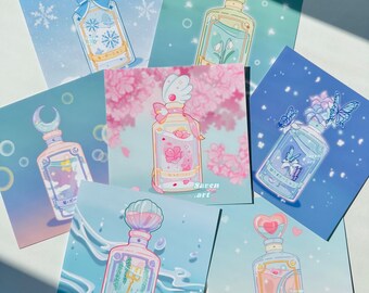 Potion Art Print, Art Print, Sqaure Print, Cute Art Print, self love, hope, mermaid, ocean lover, growth potion, dreamy