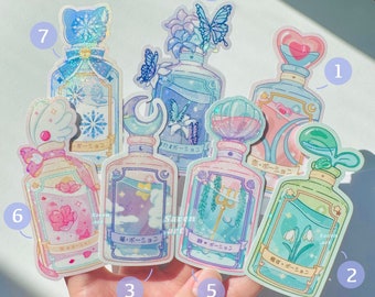 Sticker, 1.0 Magic Potions, Love potion, Self Love Potion, Weatherproof Vinyl Sticker Paper Decal, Die Cut Glossy Stickers