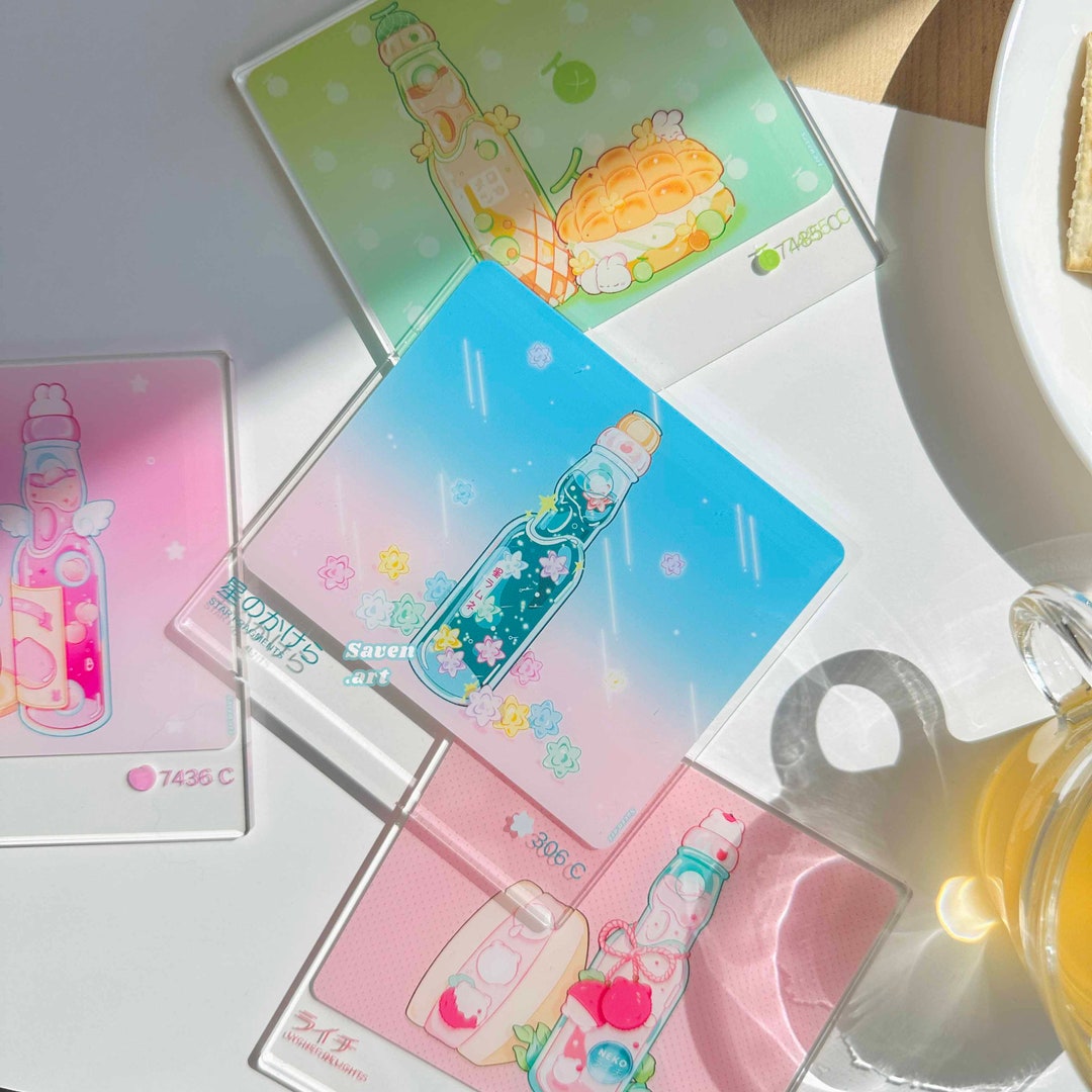 Acrylic Coasters, Sakura Coaster, Drinkware, Cute Anime Style, Japan ...