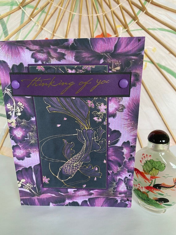 Japanese Koi Sympathy Card Asian Mourning Card Tropical Etsy