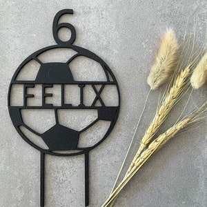 Cake topper for little footballers with age - personalized with name - cake topper individualized - fast delivery from Germany