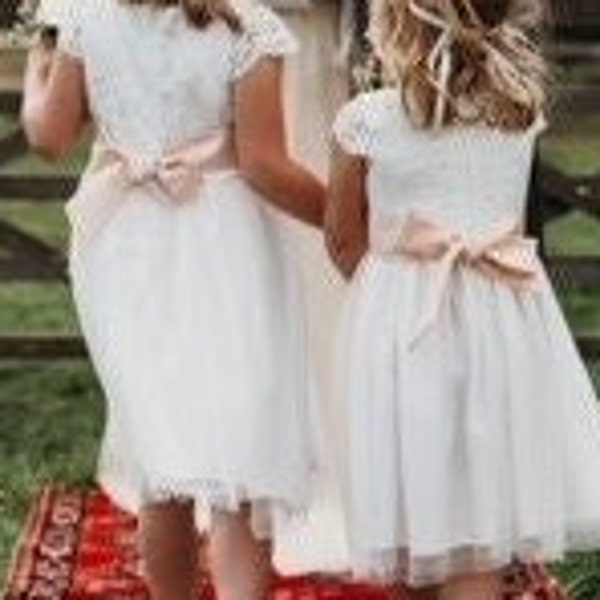 Dusky Pink Sash for Dress for Flower Girl, Junior Bridesmaid, Colour Sash in 40 colours, Wedding Christening Girl's Dress