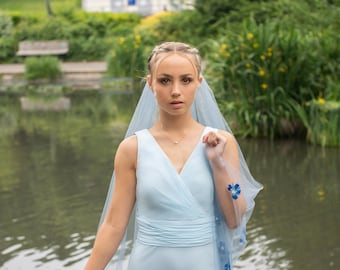 Langes hellblaues Zweiband Klassischer Stil Brautjungfern Junior und Prom Kleid in 35+ Farben erhältlich in den Größen 4-32 und Maßanfertigungen