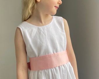 Dusky Pink Sash Belt for Dress for Flower Girl, Junior Bridesmaid, Colour Sash in 35+ colours, Wedding Christening Girl's Dress