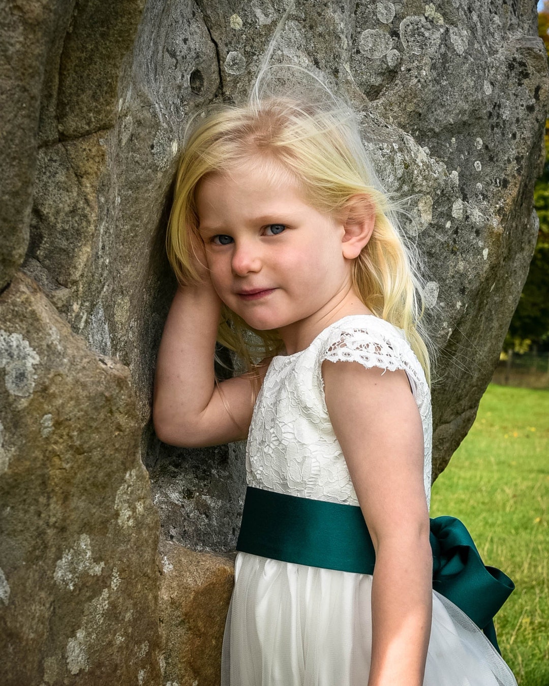 Dark Green Sash Belt for Dress for Flower Girl Junior Etsy