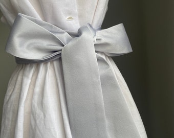 Silver Pale Grey Gray Sash Belt for Dress for Flower Girl, Junior Bridesmaid, Colour Sash in 35+ colours, Wedding Christening Girl's Dress