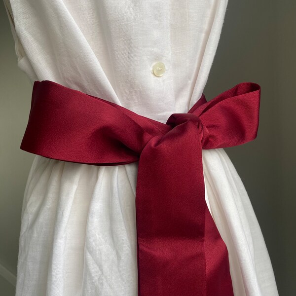 Merlot Claret Dark Red Sash Belt for Dress for Flower Girl, Junior Bridesmaid, Colour Sash in 35+ colours, Wedding Christening Girl's Dress