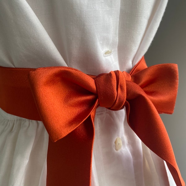 Auburn, Rust Dark Orange Sash for Dress for Flower Girl, Junior Bridesmaid, Colour Sash in 40 colours, Wedding Christening Girl's Dress Sash