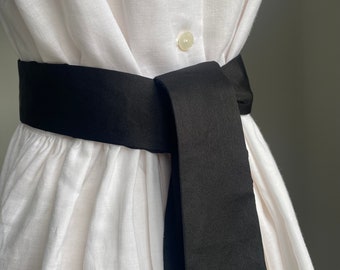 Pure Black Sash Belt for Dress for Flower Girl, Junior Bridesmaid, Colour Sash in 35+ colours, Wedding Christening Girl's Dress