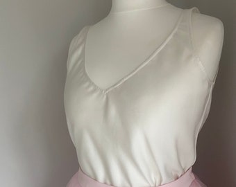 Soft Cream Silk Satin Bridesmaid Bridal Formal Event Thin Strap Camisole Top, Wedding Separate Top,  Camisole, Satin Shirt, Satin Vest